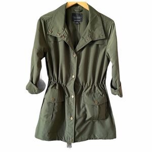 Sanctuary Olive Trench Drawstring Jacket M
